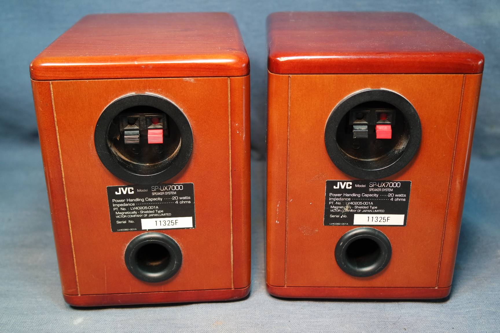 Pair Jvc Sp Ux7000 Solid Cherry Wood Stereo Bookshelf Micro Component Speakers Ebay 6971